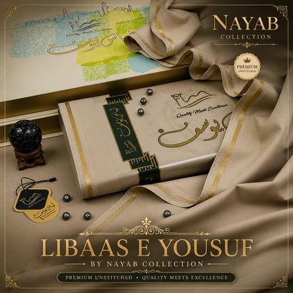 Libaas e Yousuf by MENS PREMIUM  Nayab Collection  Designed for tradition , Style , Softness & Luxurious